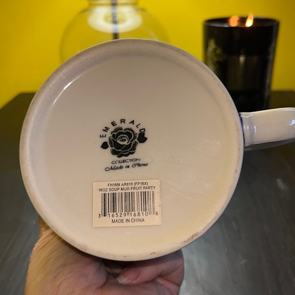 🐇 Emerald Collection Fruit Party mug - soup mug -3.25” Tall, 4” Rim - Picture 7 of 7